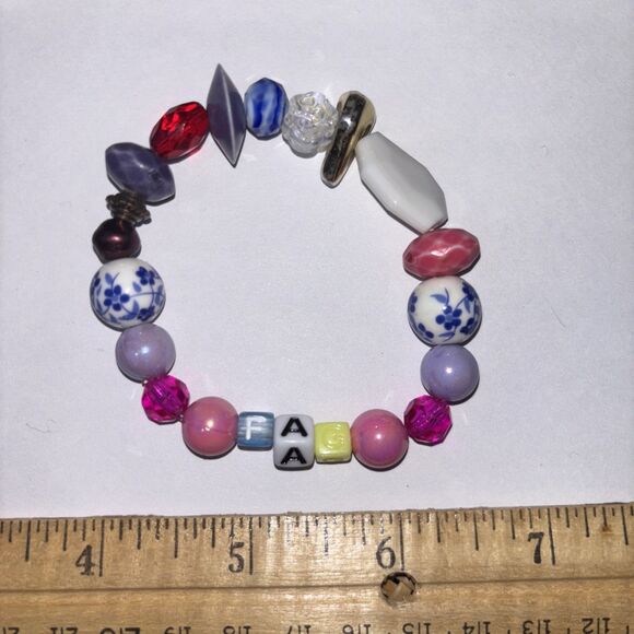 Multicolor “F*g” Bracelet Adult Humor Beaded Handmade Naughty Accessories - Picture 3 of 3
